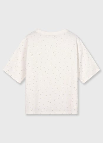 short sleeve tee dots | ecru