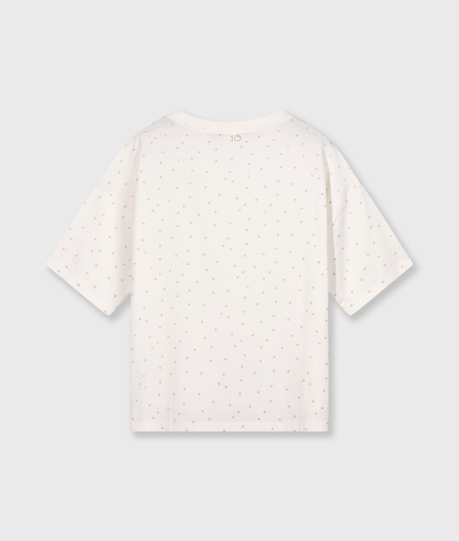 short sleeve tee dots | ecru