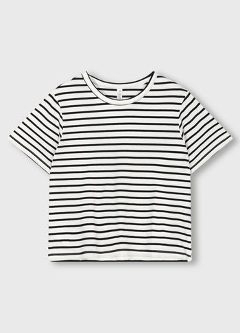 petite tee stripes | ecru/black