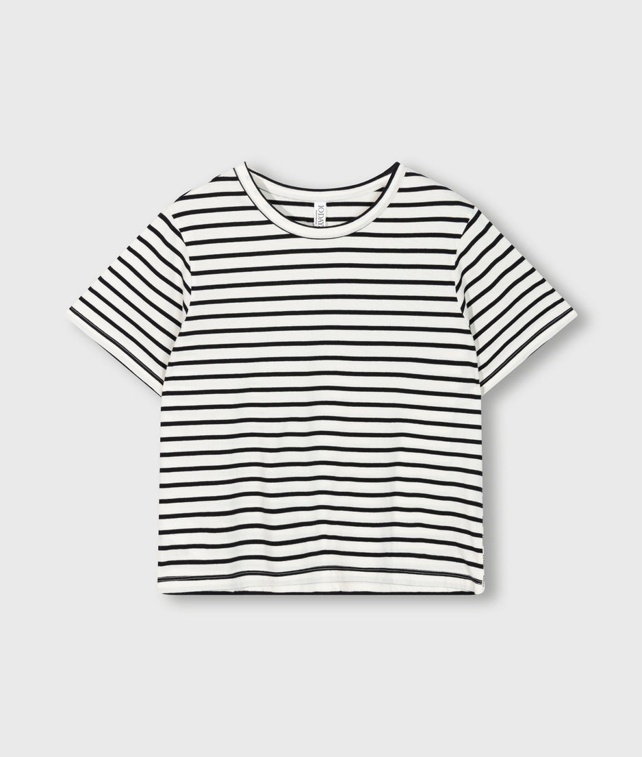 petite tee stripes | ecru/black