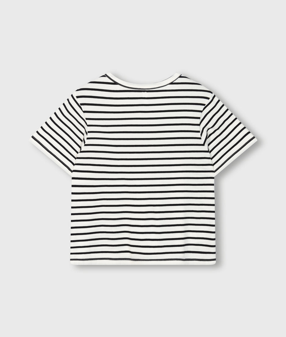 petite tee stripes | ecru/black