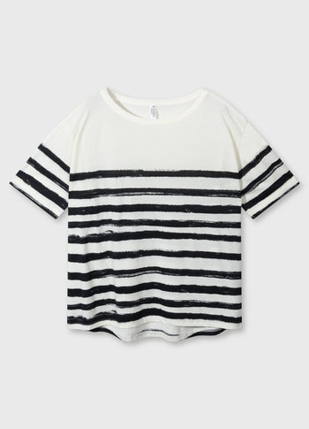 tee painted stripes | ecru