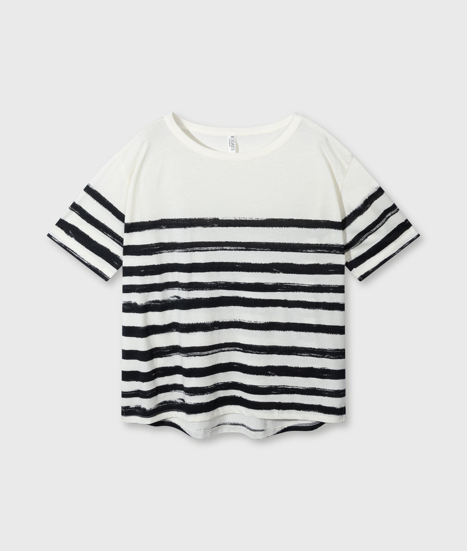 tee painted stripes | ecru