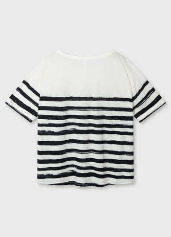 tee painted stripes | ecru