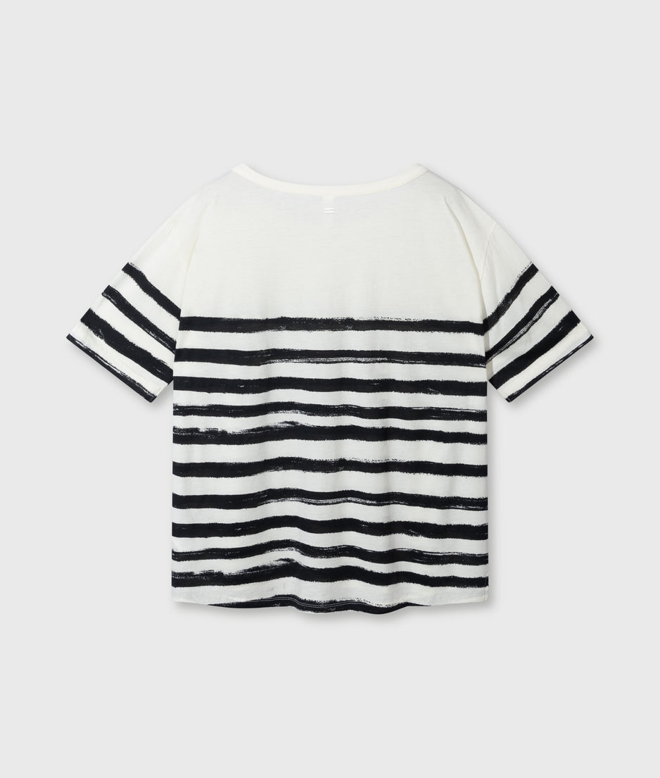 tee painted stripes | ecru