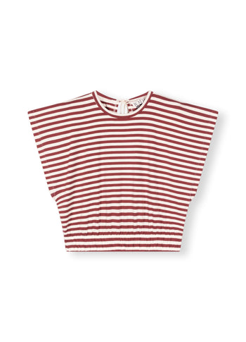 square tee stripe | warm white/burgundy