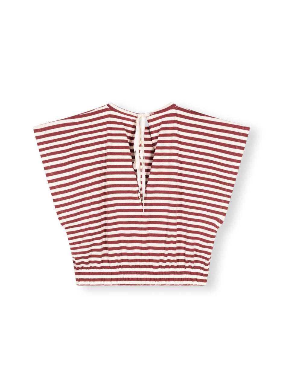 square tee stripe | warm white/burgundy