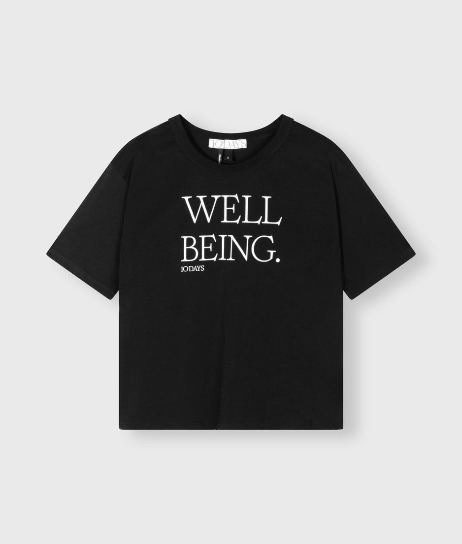 cotton tee well being | black