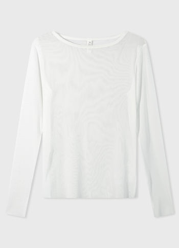 mesh tee glitter | white