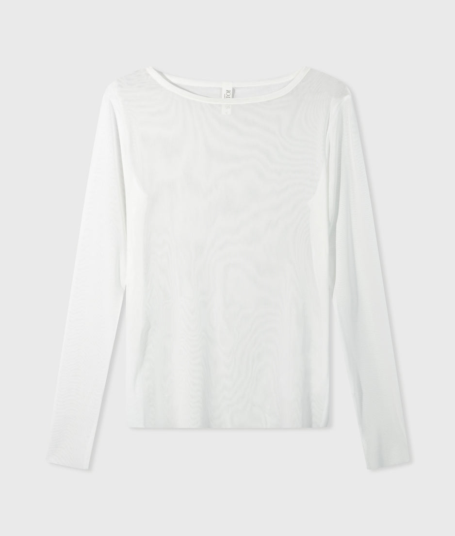 mesh tee glitter | white