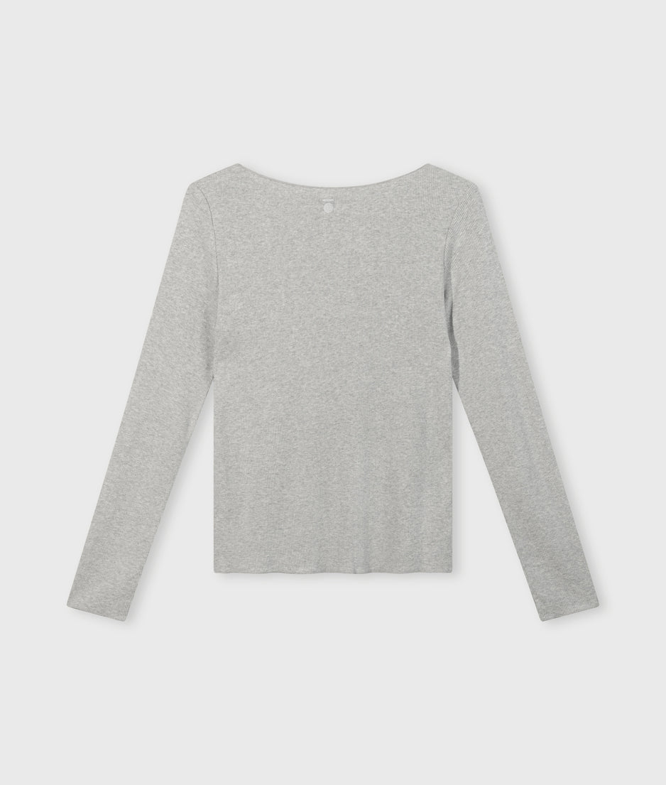 boatneck longsleeve tee | light grey melee