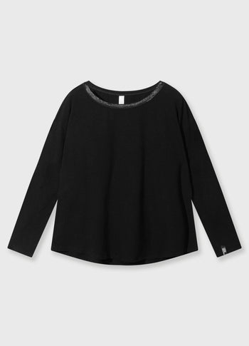 long sleeve tee linen | black