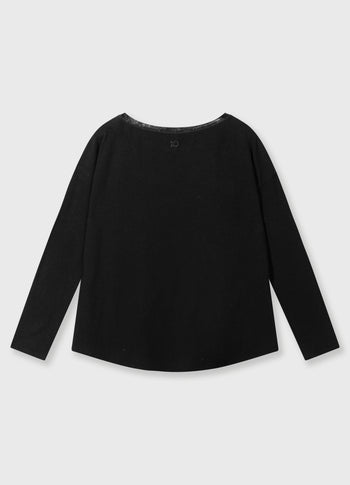 long sleeve tee linen | black