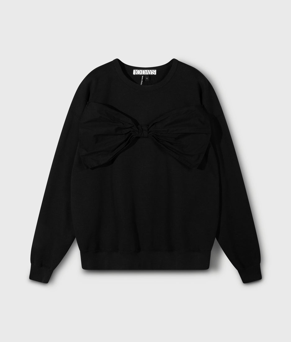 statement sweater bow | black