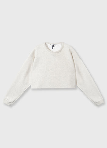 cropped statement sweater | soft white melee