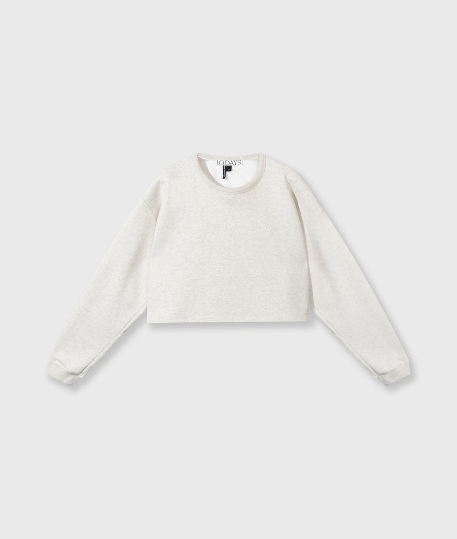 cropped statement sweater | soft white melee