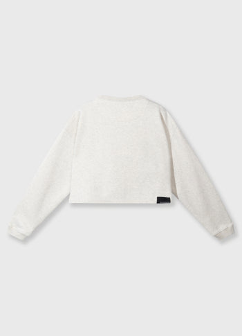 cropped statement sweater | soft white melee