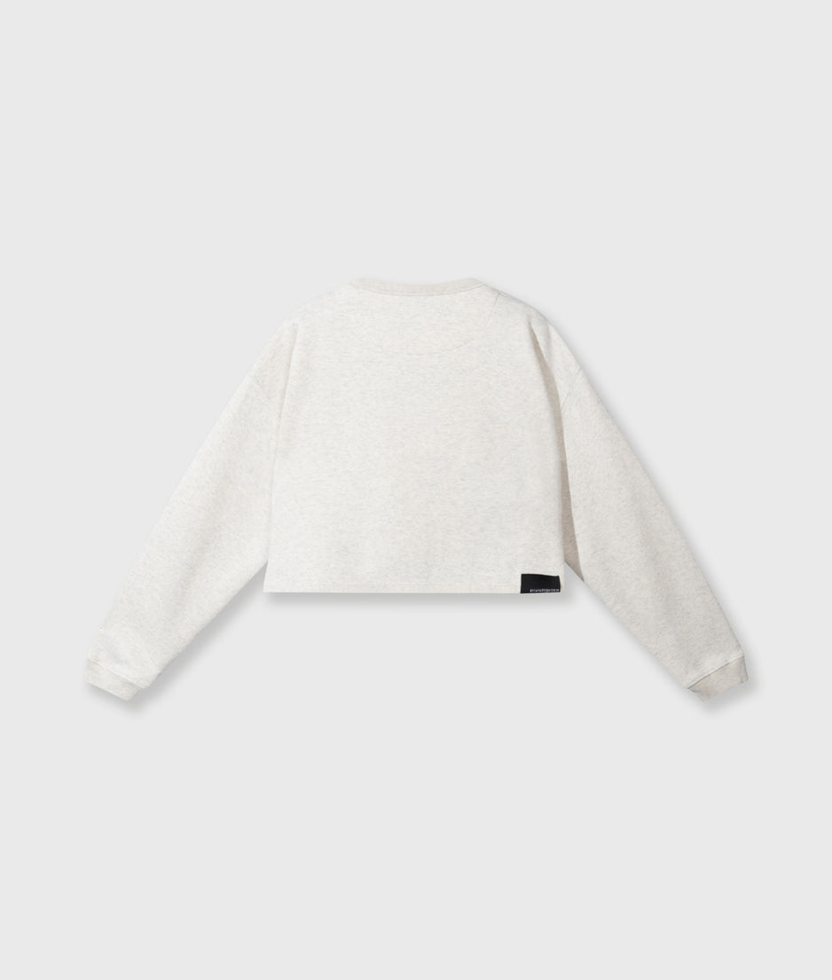 cropped statement sweater | soft white melee