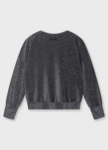 deep neck sweater glitter | black