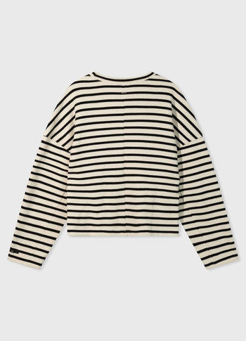 sweater smock stripes | light natural/black