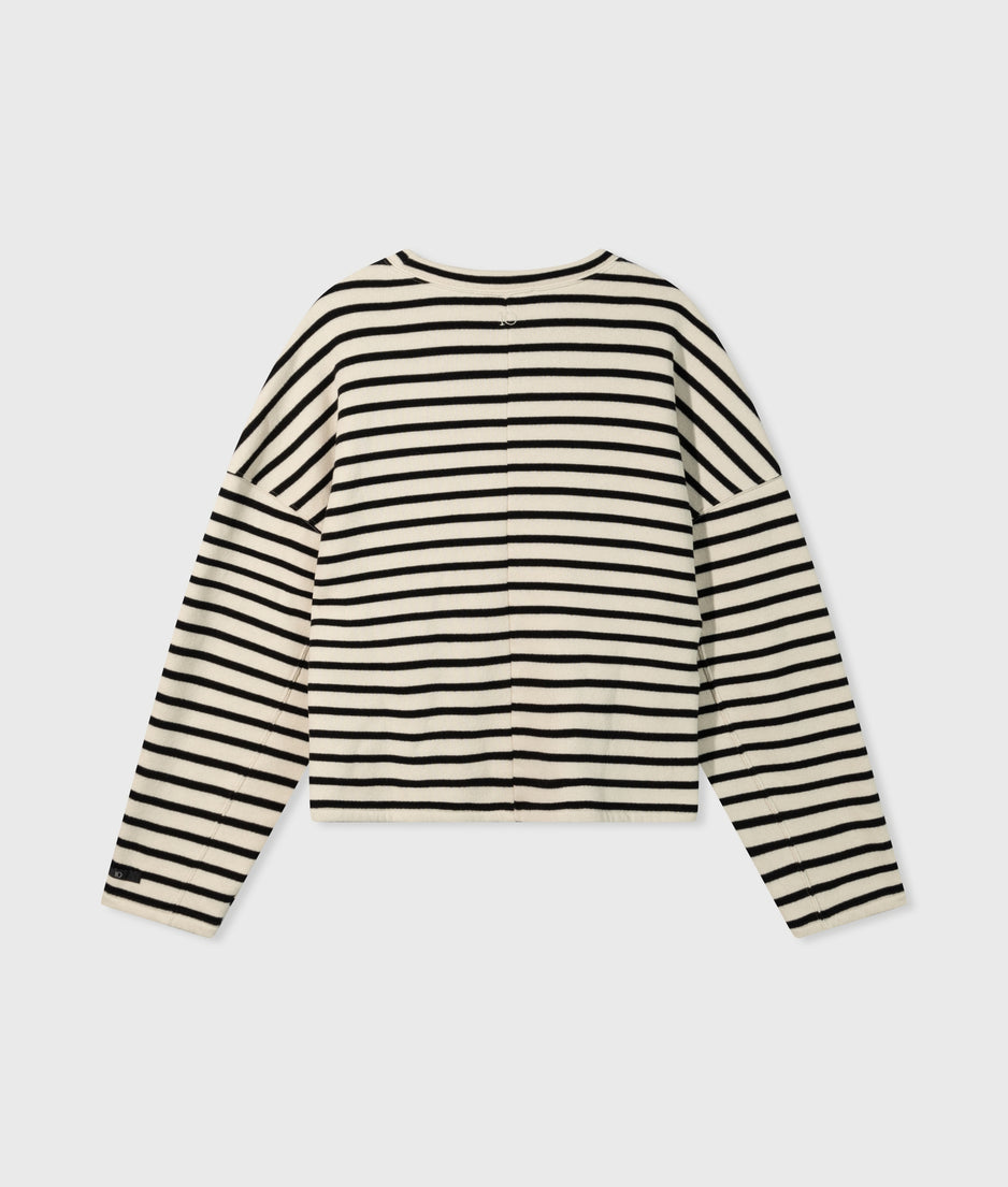 sweater smock stripes | light natural/black