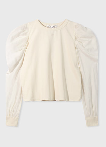 soft sweater puff sleeve | light natural