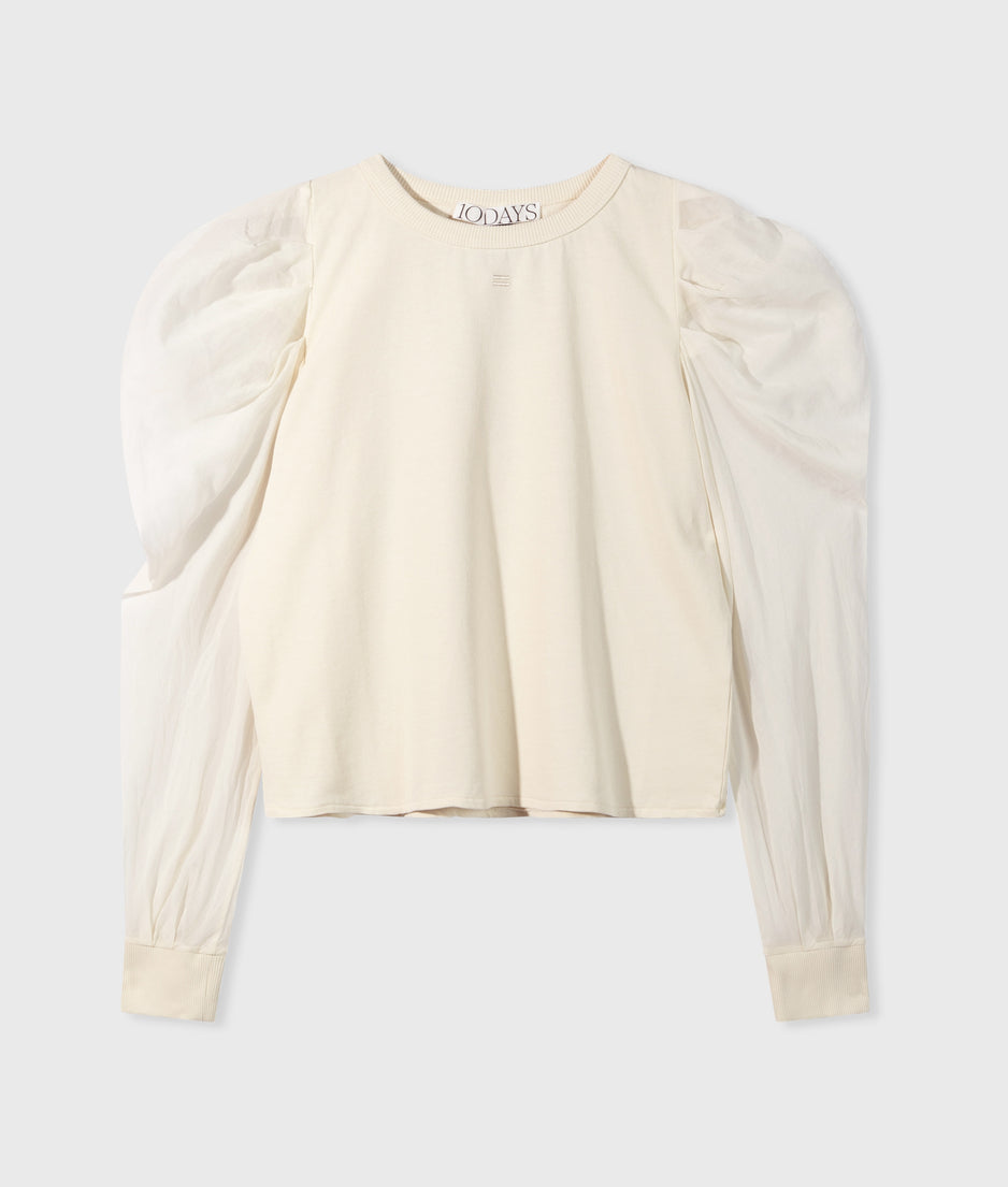 soft sweater puff sleeve | light natural