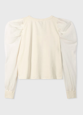 soft sweater puff sleeve | light natural