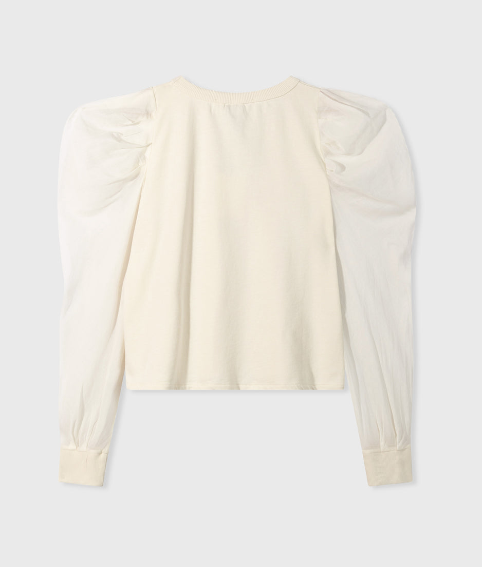 soft sweater puff sleeve | light natural