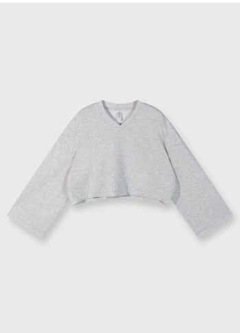 soft scuba kimono sweater | white grey melee