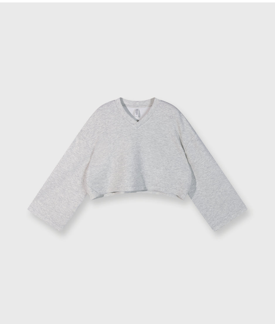 soft scuba kimono sweater | white grey melee