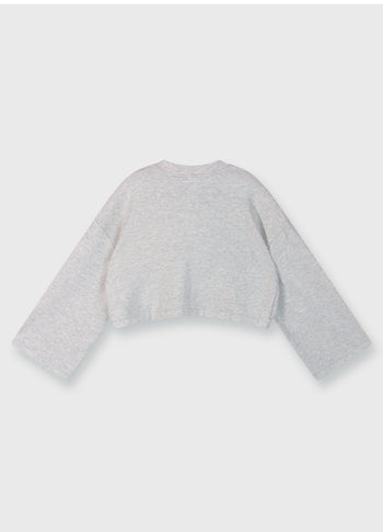 soft scuba kimono sweater | white grey melee