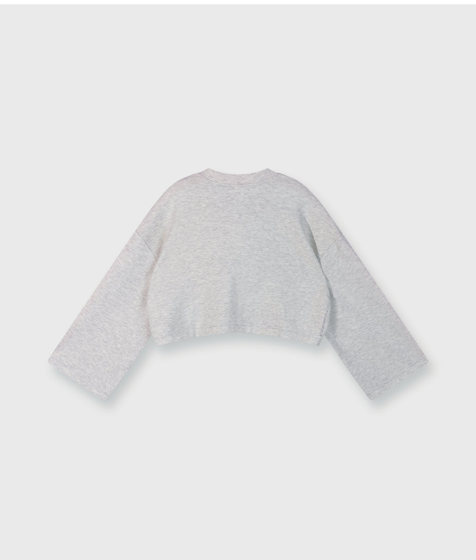 soft scuba kimono sweater | white grey melee