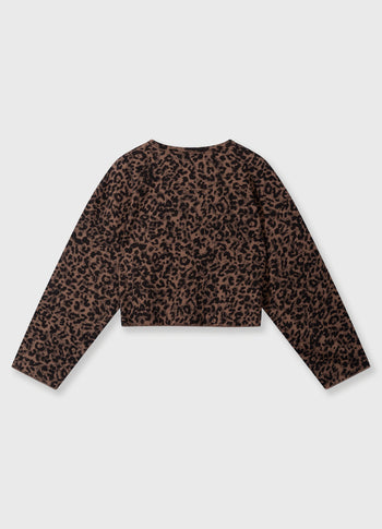 cropped sweater leopard | dark fudge