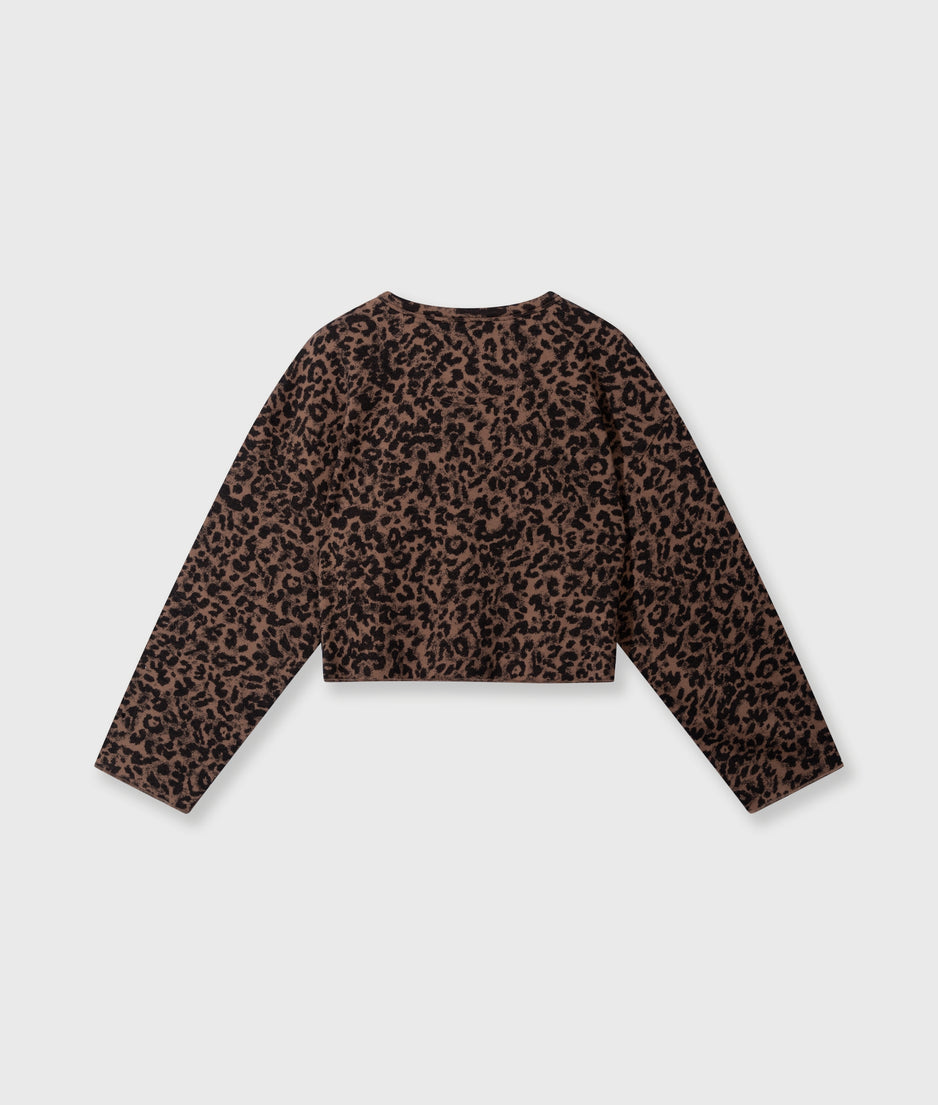 cropped sweater leopard | dark fudge