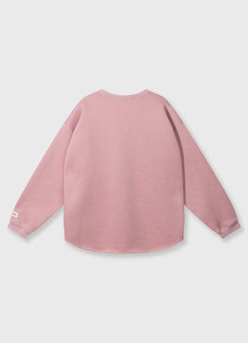 raw edge statement sweater | raspberry