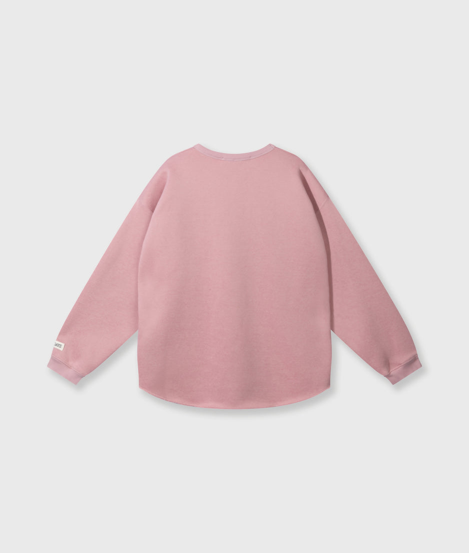 raw edge statement sweater | raspberry