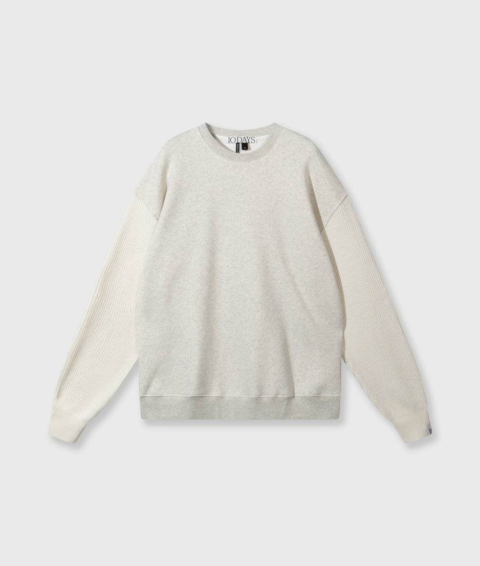 statement sweater knit sleeves | soft white melee