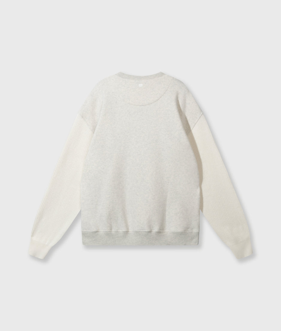 statement sweater knit sleeves | soft white melee