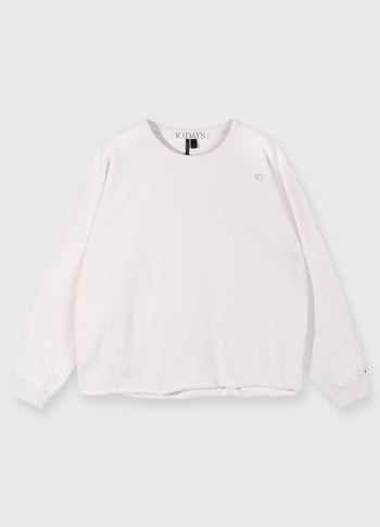 raw edge sweater | marshmallow