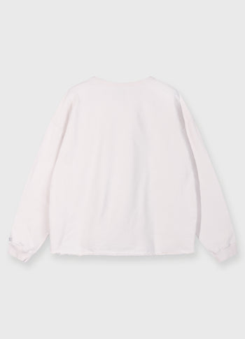 raw edge sweater | marshmallow