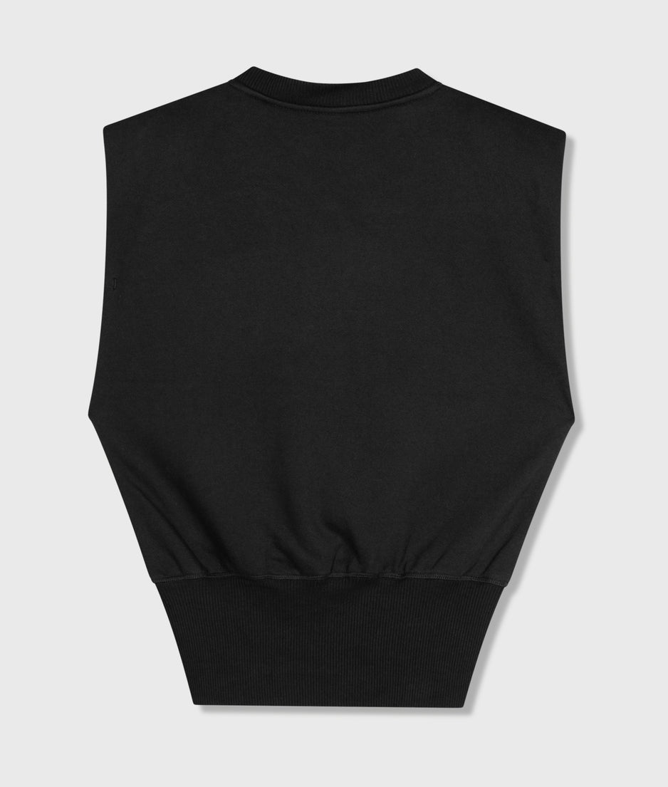 sleeveless statement top | black