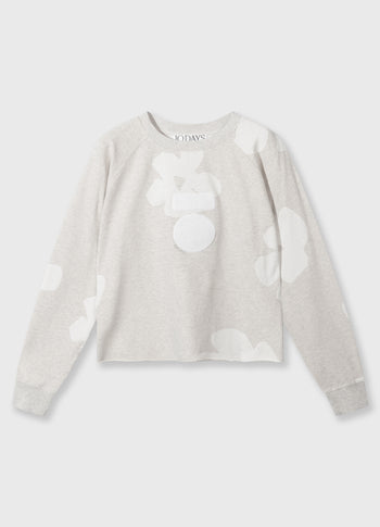 icon sweater flower | soft white melee