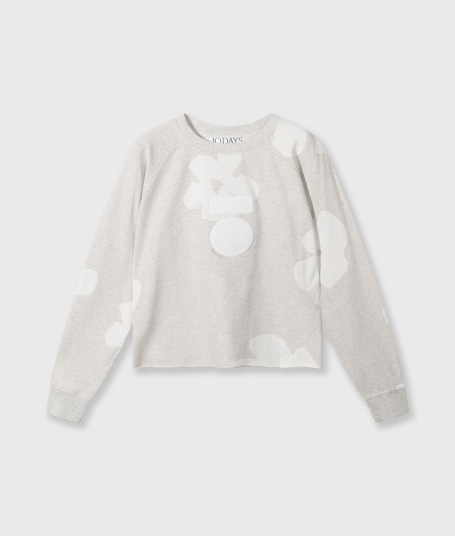 icon sweater flower | soft white melee