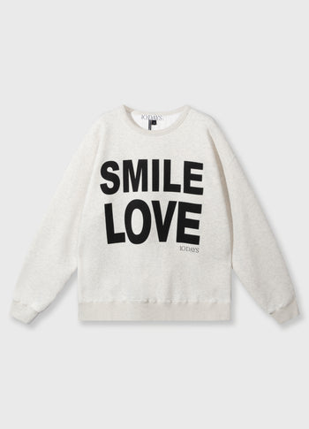 statement sweater smile love | soft white melee