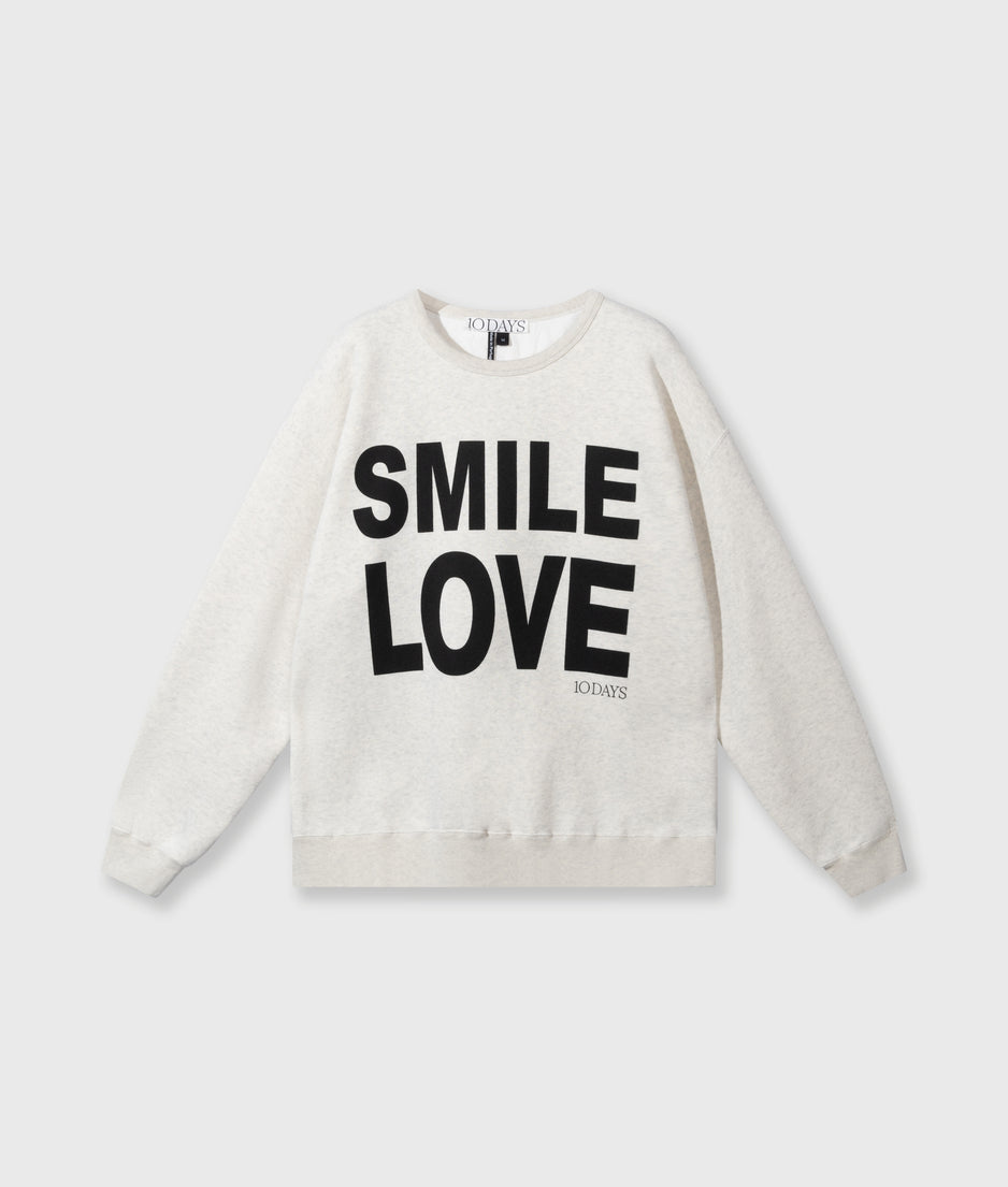 statement sweater smile love | soft white melee