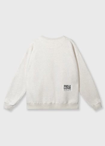 statement sweater smile love | soft white melee