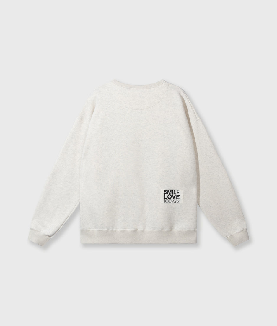 statement sweater smile love | soft white melee