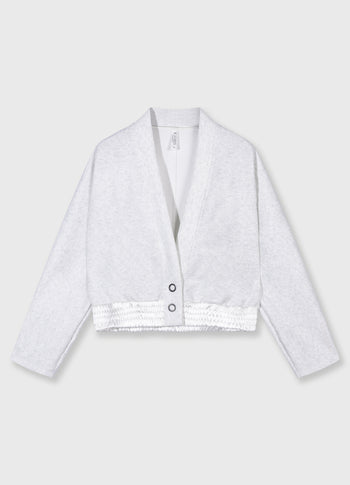 cropped cardigan neoprene | white melee