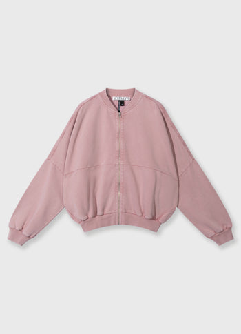 bomber cardigan | raspberry